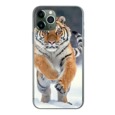 Produktbild von MuchoWow® Handyhülle Schutzhülle Hülle für iPhone 11 Pro Tiger - Landschaft - Schnee - Tiere Silikon Softcase Handy Hülle - Handy