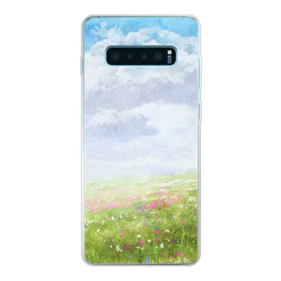 Produktbild von MuchoWow® Handyhülle Schutzhülle Hülle für Samsung Galaxy S10 Plus Aquarell - Blumen - Landschaft Silikon Softcase Handy Hülle - Schutzhülle