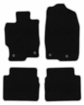 Image de Tapis de sol en moquette pour Mazda 6 II GH 2007-2012 (berline/break/liftback) – jeu 4 pièces, noir/argent, sur mesure – Wielganizator CARLUX