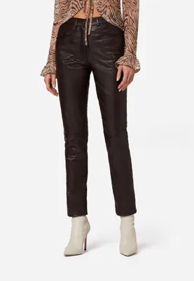 Immagine prodotto di Pantaloni da donna in pelle jeans Ricano 9809 - Marrone / M