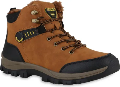 Produktbild von VAN HILL Herren Warm Gefütterte Outdoor Boots Bequeme Profil-Sohle Schuhe 840854, Farbe: Hellbraun, Größe: 43