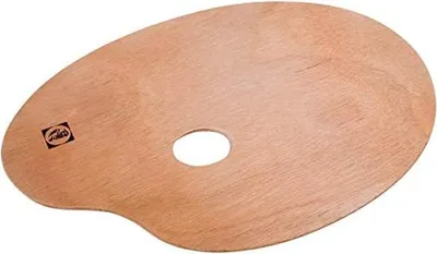 Immagine prodotto di Tavolozza di legno per pittura ovale 25x35cm multicolore per artista