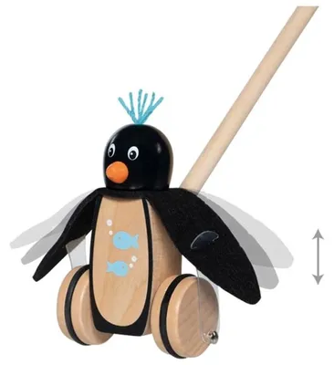 Produktbild von Goki Holz Schiebetier Pinguin Pablo Lauflernspielzeug für Kinder
