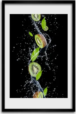 Produktbild von Bild - Bilderrahmen - 40 cm x 60 cm - MDF - Rahmen - Wandkunst - Kiwi