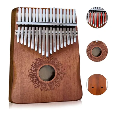 Produktbild von Fingerpiano Kalimba 17 Tasten, Kompaktes Holzinstrument mit Tasche,Musikalisches Geschenk für Anfänger und Profis,Daumenklavier