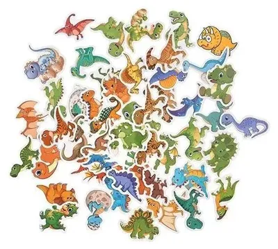 Produktbild von Vinyl-Aufkleber mit Dinosauriern, 4–5 cm, 50 Stück – Dalprint
