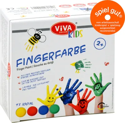 Image de ViVA DECOR peinture au doigt "ViVA KIDS" set de 4 pièces Basic