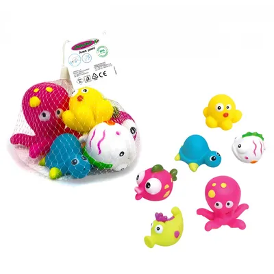 Productafbeelding van Badspulset met zeedieren, 6 stuks.