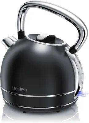 Produktbild von Retro Wasserkocher aus Edelstahl im Vintage Stil – 1,7 L – 2200 W – kabellos – Kalkfilter – automatische Abschaltung – LED–Cool Touch Griff–