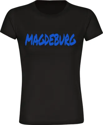 Produktbild von multifanshop Damen T-Shirt - Magdeburg - Textmarker, schwarz, Größe M