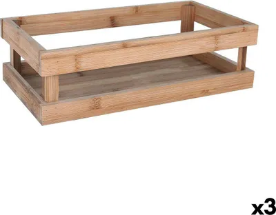 Obrázek produktu pro Úložný box z bambusu 32,5 x 17,6 x 10 cm (3 kusy)