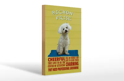 Produktbild von Holzschild Spruch 20x30cm Hund Bichon Frise cheerful