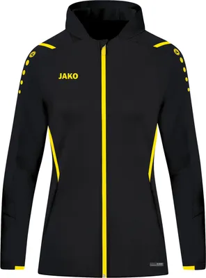 Produktbild von JAKO Damen Kapuzenjacke Challenge, Farbe:schwarz/citro, Größe:38