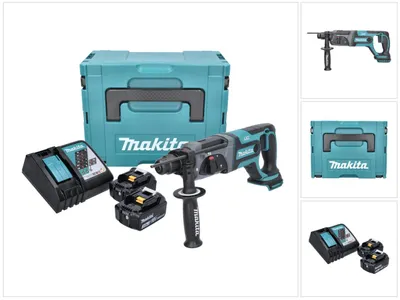 Obrázek produktu pro Akumulátorové vrtací kladivo Makita DHR 241 RFJ 18 V 2,0 J SDS plus + 2x akumulátor 3,0 Ah + nabíječka + Makpac