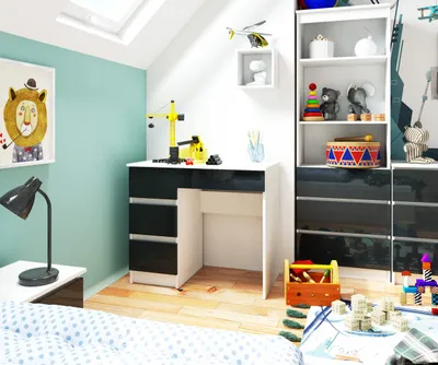Image de Bureau de 90 cm avec 4 tiroirs, bureau d'ordinateur, bureau de travail pour le bureau et les enfants