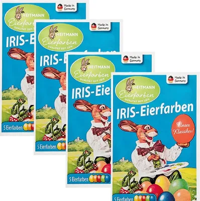 Produktbild von Heitmann Iris-Eierfarben Tabletten, 5 strahlende Farben (4er Pack)