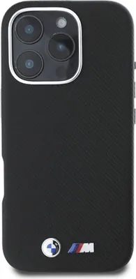 Produktbild von BMW BMHCP16L23PUFWKEV iPhone 16 Pro 6.3"  schwarz hardcase M Edition Polyamid wrapped metal Schutzhülle