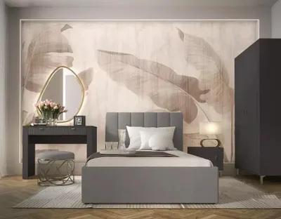 Produktbild von Doppelbett mit Polsterung 160x200 AUROVA - grau