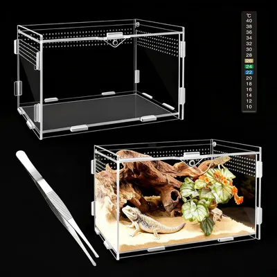 Obrázok produktu pre Terárium, akryl, 20 x 12 x 12 cm, priehľadné, vhodné pre plazy a malé živočíchy