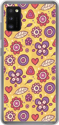 Produktbild von MuchoWow® Handyhülle Schutzhülle Hülle für Telefoonhoesje Samsung Galaxy A41 Muster - Blumen - Lila - Orange Silikon Softcase Handy Hülle - Mobiltelefon