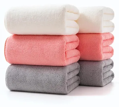 Immagine prodotto di Set di asciugamani da doccia in microfibra, ultraleggeri, ad asciugatura rapida e compatti, confezione da 6 pezzi, colore: bianco, rosa, grigio chiaro