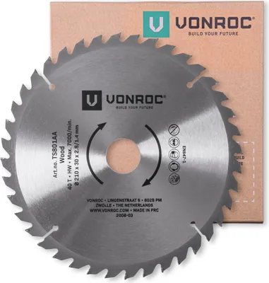 Produktbild von Vonroc Tischkreissäge - 1800W, Sägeblatt 210mm, präzises Sägen