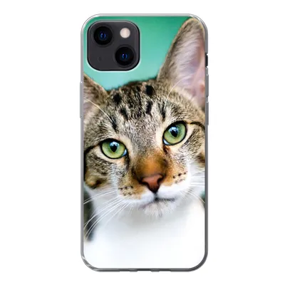 Produktbild von MuchoWow® Handyhülle Schutzhülle Hülle für iPhone 13 Katze - Porträt - Augen Silikon Softcase Handy Hülle - Karteninhaber