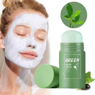 Produktbild von Grüner Tee Purifying Clay Stick Mask Face Mask Stick Tiefenreinigung Ölkontrolle Anti-Akne Feine Feste Maske Mitesser Entferner Gesichtsmaske