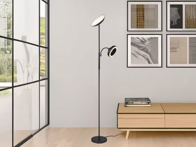 Produktbild von Globo Lighting|Deckenfluter Metall schwarz matt, LED