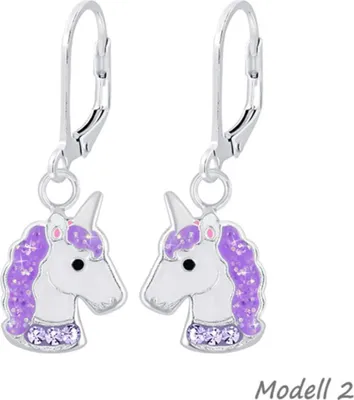 Produktbild von Kinderohrringe „Einhorn“: 925 Silber Ohrhänger für Mädchen Modell 2