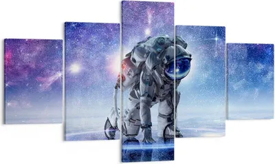 Produktbild von Bild auf Leinwand - Leinwandbild - Kosmonaut Weltraum - 125x70cm - Wand Bild - Wanddeko - Leinwanddruck - Bilder - Kunstdruck - Wanddekoration - Leinwand bilder - Wandkunst - EA125x70-3985