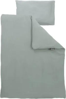 Produktbild von Unyqoos® Bettwäsche für Babybett 100 x 135 cm – 100% hydrophile Baumwolle, inkl. Kissenbezug 40 x 60 cm, Stone, ® 100
