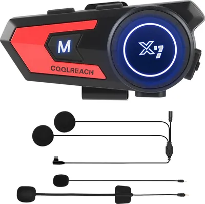 Produktbild von Bluetooth-Headset für Motorradhelm - Helmlautsprecher - CVC Geräuschunterdrückung - Stereo-Musik - Automatische Anrufannahme
