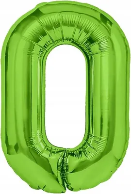 Productafbeelding van Cijfer 0, groene folieballon, verjaardag, 100 cm