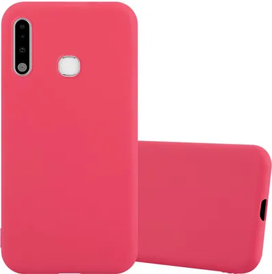 Produktbild von Cadorabo Hülle für Samsung Galaxy A70e Schutzhülle in Rot Handyhülle TPU Silikon Etui Case Cover