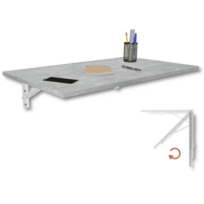 Produktbild von Wandklapptisch Schreibtisch Tischplatte 80x50 cm in Betonoptik Klapptisch Esstisch Küchentisch für Wand stabiler Bartisch Stehtisch Wandtisch Tisch