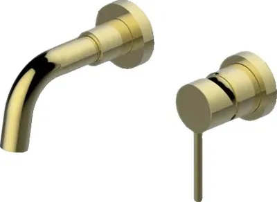 Zdjęcie produktu dla Bateria umywalkowa, ścienna, jednouchwytowa, szczotki Gold-150