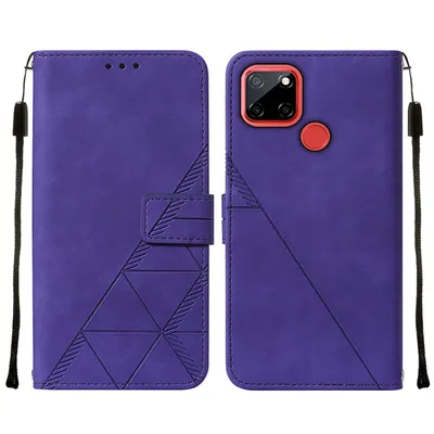 Produktbild von OPPO Realme C12 Case, WindCase Butterfly PolyurethanLeather Flip Wallet Card Slots with Hand Strap, Stand Cover for OPPO Realme 7i (Global) / C12 / C25 / Narzo 20 / Narzo 30A Lila