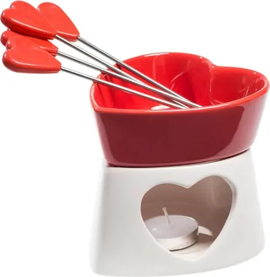 Produktbild von Schokoladenfondue-Set + Erhitzer + Gabeln