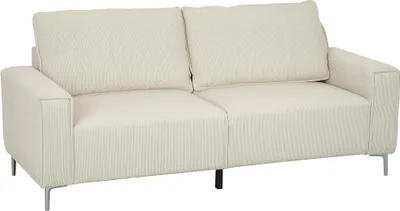 Produktbild von Modernes 3-Sitzer-Sofa, Weiche Couch mit Rückenkissen, Polstersofa für Wohnzimmer, Schlafzimmer, Homeoffice, Cremeweiß