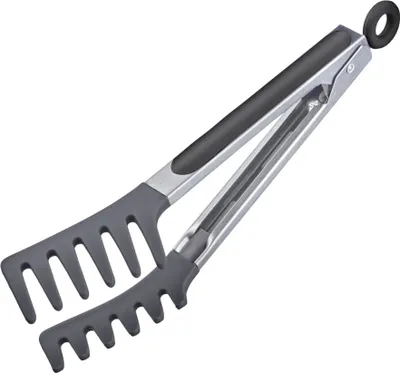 Produktbild von Servierzange Buffetzange mit Silikon-Laffen, hitzebeständig bis 200°C, Gabel-Laffen