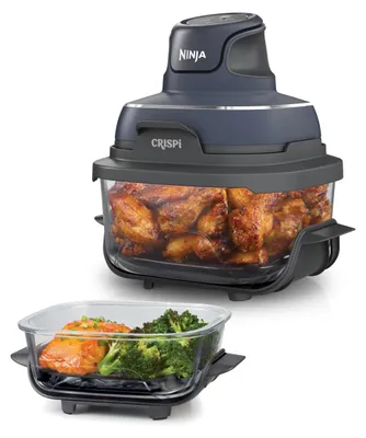 Zdjęcie produktu dla Ninja CRISPi, Frytkownica na gorące powietrze, 3,8 l, Pojedyńczy, Niebieski, Szary, Przezroczysty, Przyciski, Szkło