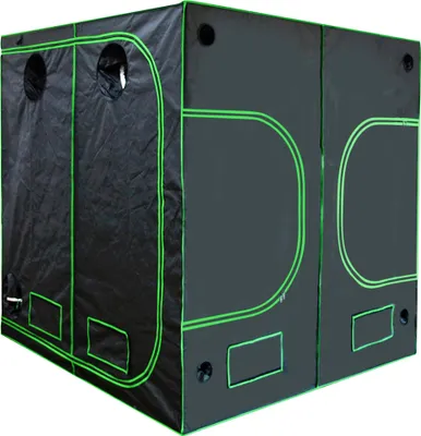 A grow tent for indoor plants.