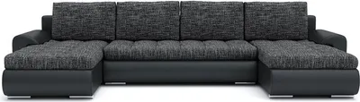 Produktbild von Ecksofa mit Schlaffunktion,  3 Bettkästen, U-förmig, Schlaffläche 220x140cm, Dunkelgrau&Schwarz