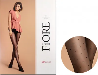 Immagine prodotto di Collant a punti sottili da donna a pois 15 den Fiore nero 3
