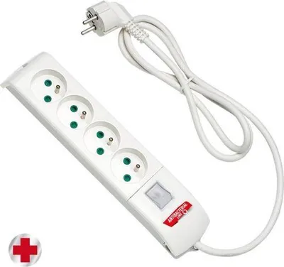Imagen del producto de Cable de extensión antibacteriano de 4 x 3 metros + 0, con interruptor