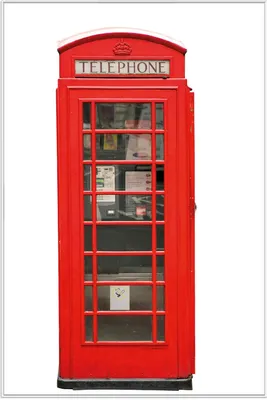 Produktbild von Wallario Wandbild London Rote Telefonzelle, Größe: 61 x 91,50 cm, Poster mit weißem Aluminiumrahmen
