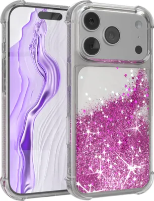 Produktbild von EAZY CASE - Glitzer Hülle kompatibel mit Apple iPhone 17 Pro Glitzer Schutzhülle, Soft Case, Backcover Transparent mit Motiv