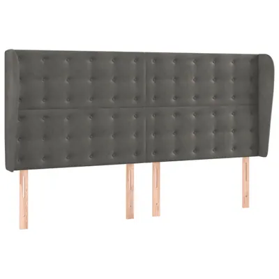 Produktbild von vidaXL Kopfteil mit Ohren Dunkelgrau 203x23x118/128 cm Samt