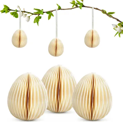 Produktbild von Osterdeko Ostereier zum Aufhängen weiß 6er Set Dekohänger